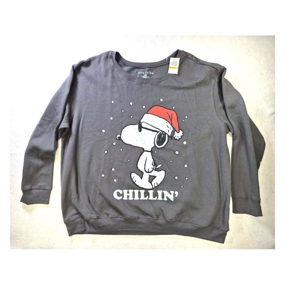 Oversized Christmas Sweatshirt Snoopy Crewneck sz 3X #2184